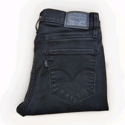 Levis 720 High Rise Super Skinny Jeans Womens 27 Black Stretch Zip Fly