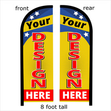 CUSTOM DOUBLE SIDED 8 ft tall Feather Swooper Flag banner KIT