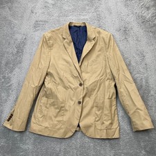 Banana Republic Jacket Mens 46R Beige Blazer Coat Tailored Slim Polka Dot Lined