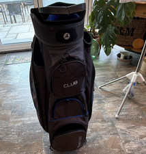 Club 14-Way Cart Golf Bag Black/Blue Polyester Zip with Shoulder Strap