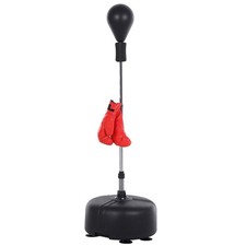 Punching Ball per Adulti HOMCOM, Sacco Boxe da Terra con Guantoni Inclusi
