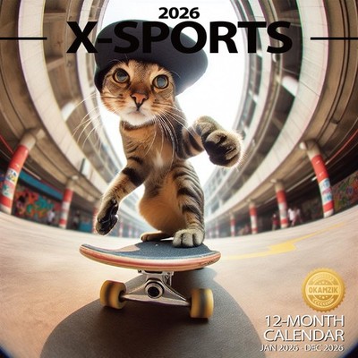 2026 Wall Calendar Extreme Sports Planner Calendar, Hangable Monthly Wall