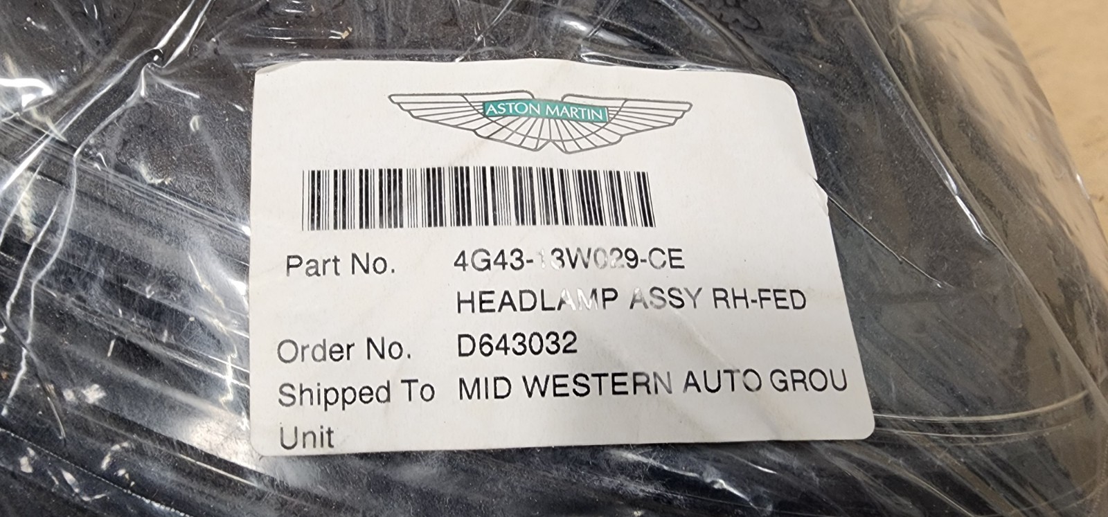 Aston Martin DBS Volante 2007-2014 Right Headlight