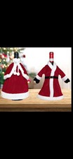 4PCS Christmas Wine Bottle Covers Santa Mrs Claus Cape Decoration/Santa Hats New