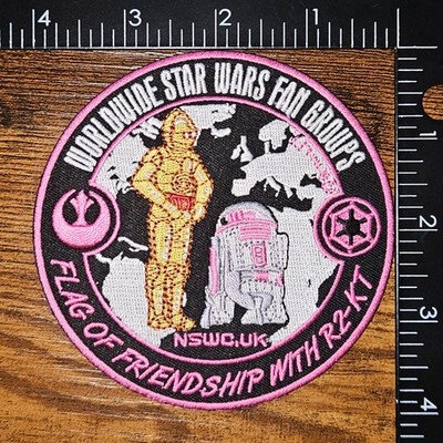 Worldwide Star Wars Fan Groups R2-D2 C3PO NSWC UK Pink Border Star Wars Patch