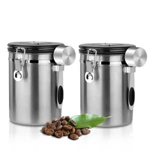 1.8L Airtight Stainless Steel Container for Ground,Beans,Espresso,Rice,Tea,Sugar