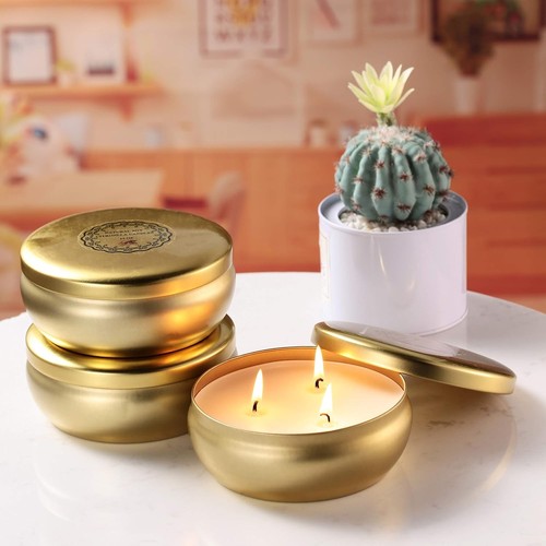 NEW Tuyai Citronella Candles Outdoor and Indoor, 3 Pack 3-Wick Scented Candles - Picture 4 of 6