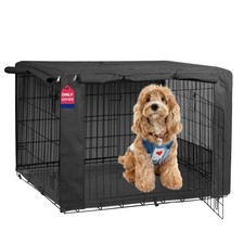 HiCaptain Black Dog Crate Cover for 30 Inches Wire Crates, Heavy-Duty Polyester