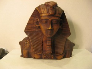 Pharoah bust statue ancient Egypt wood