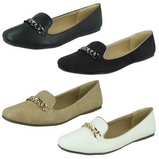 Ladies Spot On Shoes Flat Ballerina