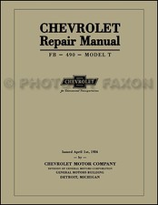 Chevrolet 8.5x11 Shop Manual 1918 1919 1920 1921 1922 1923 1924 Chevy 490 Repair