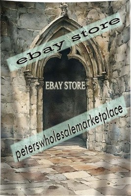 Weathered Cloister Doorway Wall Hanging Tapestry nightmare gothic 59X82 in