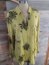 PILCRO for Anthropologie Floral Button Down Shirt Wmn's XL Loose Fit Boho Top