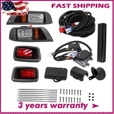 For EZGO TXT Golf Cart LED Headlight & Tail Light Kit Street Package 1996-13