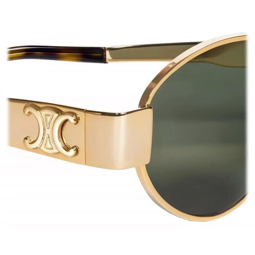 Gafas de sol Celine CL40235U 30N Triunfo Metal Ovaladas Lente Verde Dorado AUTÉNTICAS - Imagen 2 de 6