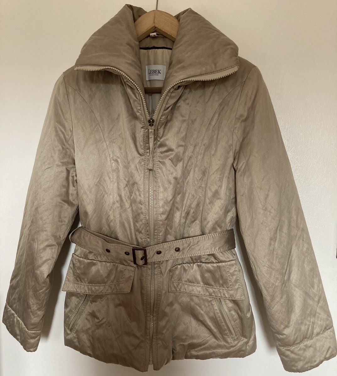 Lebek Collection Champagne/Beige Quilted Jacket Size 10