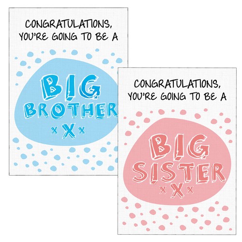 New Big Brother Big Sister Card | Congratulations to Big BROTHER or Big SISTER - 第 1/5 張圖片