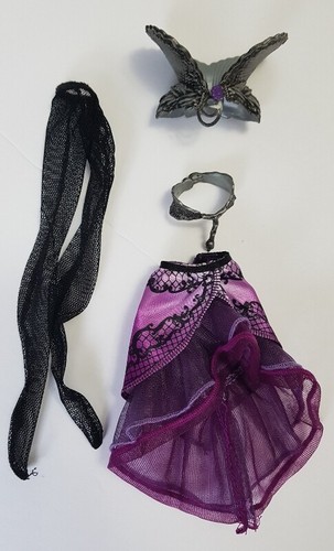 EVER AFTER HIGH Doll Clothes RAVEN QUEEN Lot - skirt nylons belt jewelry purse - Picture 2 of 3