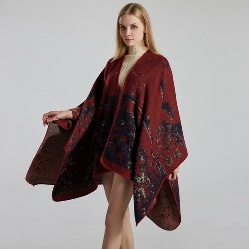 Luxury Celeb Cashmere Like Poncho Blanket Wrap Shawl Cape Cloak Mantle Scarf Big - Picture 9 of 81