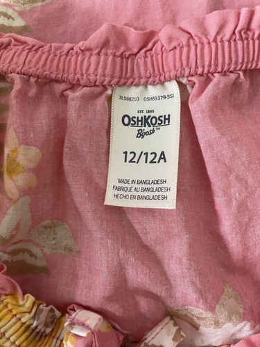 OSHKOSH Pink Floral Short Pants Set 12 Girls - Picture 6 of 8