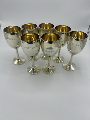 A Set Of  7 MOËT & CHANDON  US OPEN Wine / Champagne Cups Limited Edition