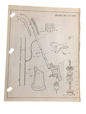 Echo ET-5000 Trimmer OEM Illustrated Parts List Manual Catalog Electrical Guide