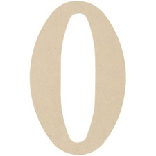 MDF Classic Font Wood Letters  Numbers 9.5""-0, Set Of 6