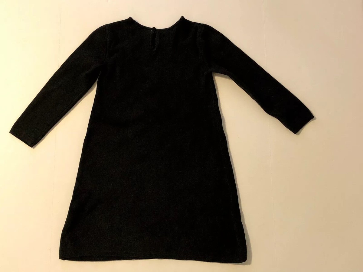 Hanna Andersson Sweater Dress Sz 130 Girls' Black White Dressy Holiday EUC - Main Image