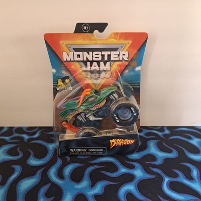 Monster Jam Truck Dragon Wheelie Bar Green Show Time 1:64 Kids Toy Series 21