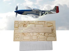 WWII P-51D Mustang 60 65" Wingspan R/C Airplane Laser Cut Balsa Ply Short Kit