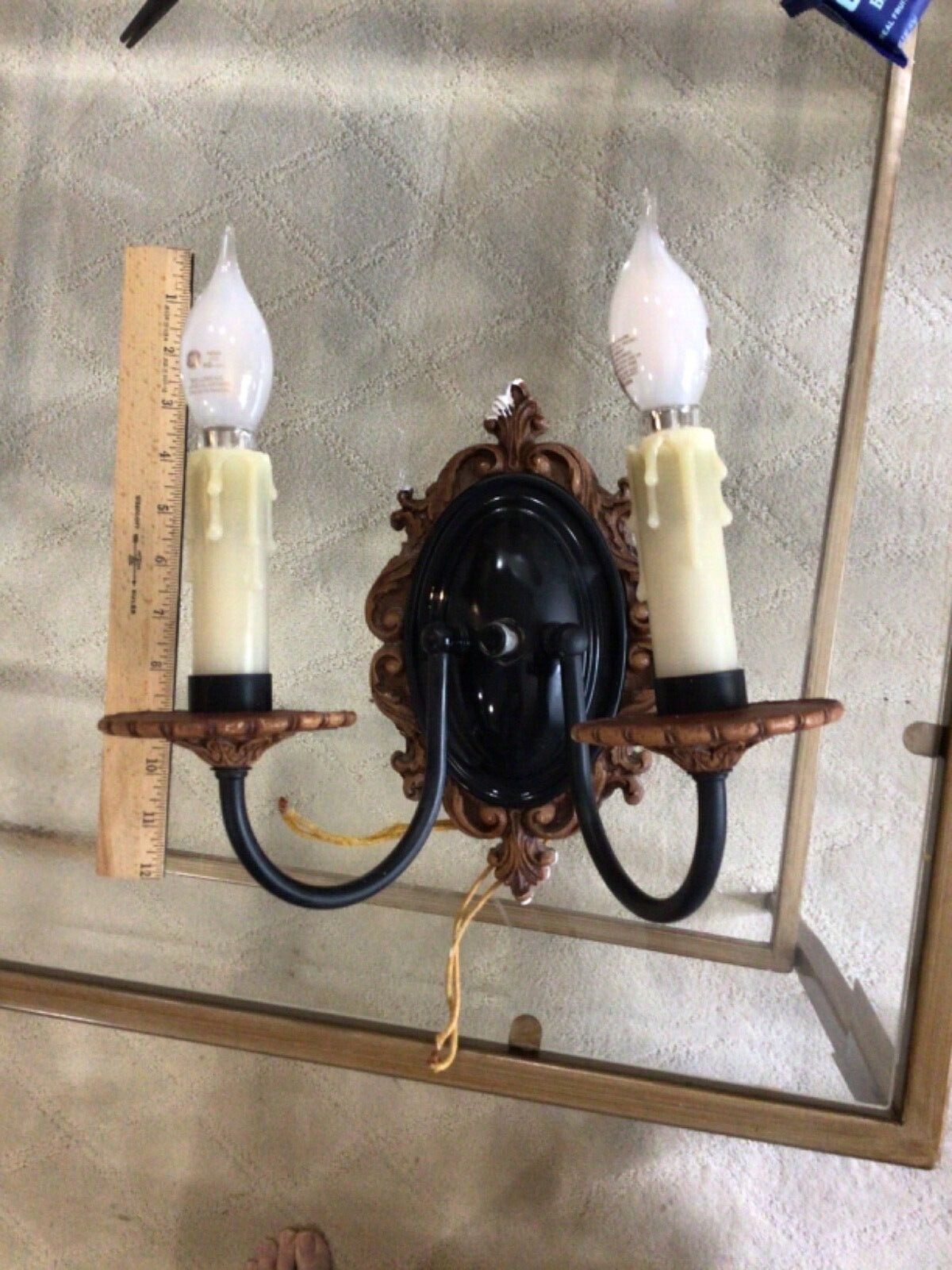 Vintage wall sconce lamp double candle lights works great eBay