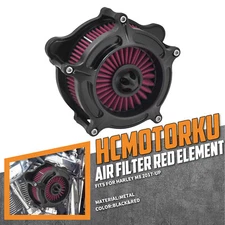 Matte Black Air Filter Red Intake For Harley Touring Road King Glide 2017-2023