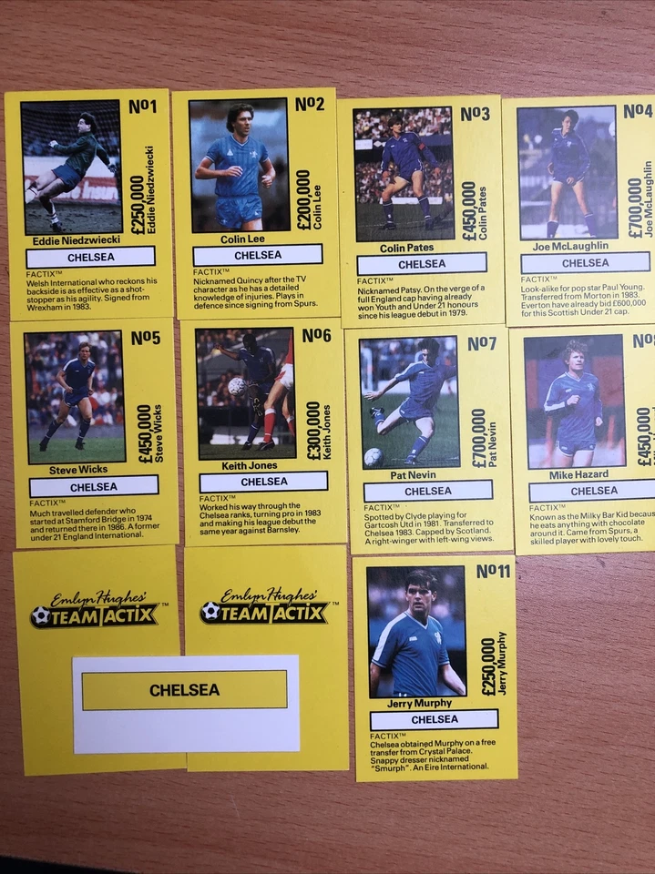 Chelsea Emlyn Hughes Team Tactix Rookie Player Cards With Name Tag Card Mint - Image 2 of 2
