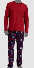 50 Club Room Men's Red Snowflake 2-Piece Pajama Set Sleepwear Size L
