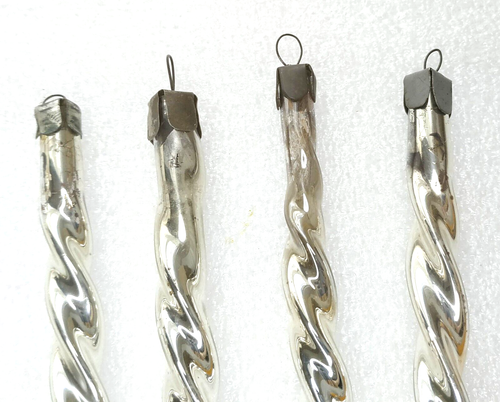 4 Antique Vintage USSR Glass Christmas Ornaments Xmas Tree Decorations Icicles - Picture 6 of 6