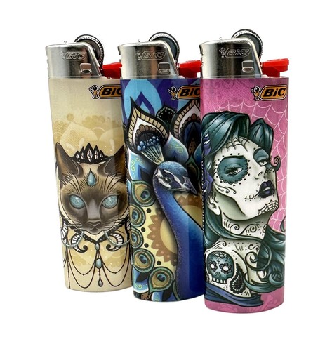5 X Large BIC Lighter Multicoloured Tattoo Design. FREE SHIPPING - Picture 5 of 5