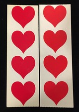 Mrs. Grossman s LARGE RED HEART Stickers. 8 Squares. Retired. 1.5 x1.5 .