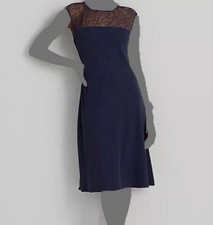 LAUREN Ralph Lauren Women Blue Georgette Sleeveless Cocktail Dress Size 14