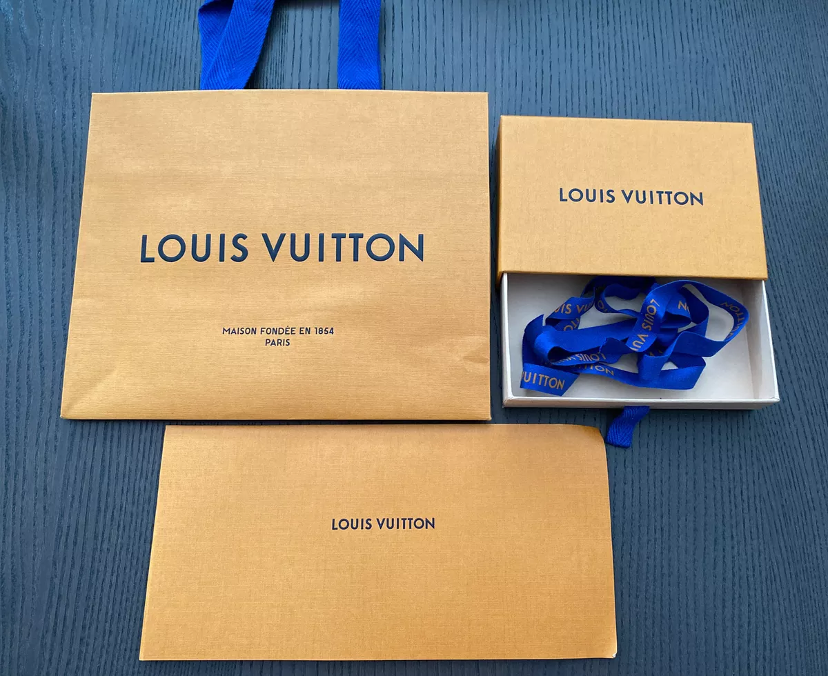 Authentic LOUIS VUITTON Empty Gift Box, Bag, Ribbon And Envelope W Receipt