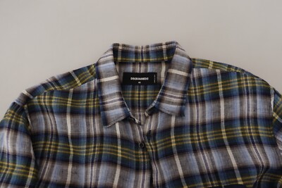 Chemise DSQUARED2 Décontractée – Col Bleu Lavé, Manches Longues – Taille M (IT48/US38)