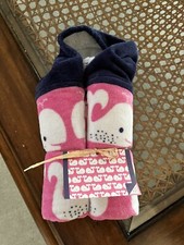 Pottery Barn Kids Pink Whale Hooded Baby Beach Towel