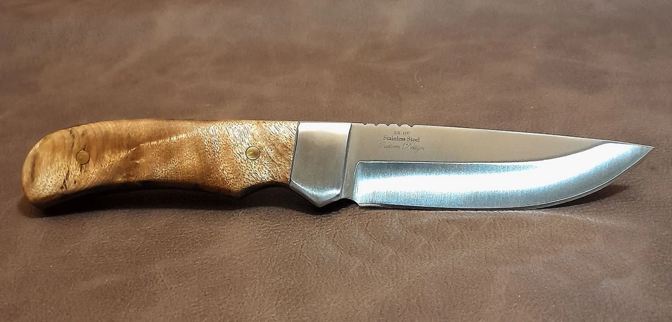 Нож Elk Ridge 8 дюймов Real Burl Wood с фиксированным лезвием EDC накладной монтаж с ножнами - Изображение 4 из 4