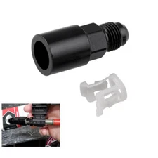 Black AN6 -6AN Fuel Adapter Fitting to 5/16" Female Quick Connect LS W/ Clip