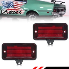 2X Red Lens Rear Bumper Side Marker Lights For 1971 1972 1973 Ford Mustang