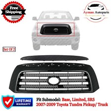 For 2007-2009 Toyota Tundra Black Grille Assembly Grille Trim Grill Set Of 2pc