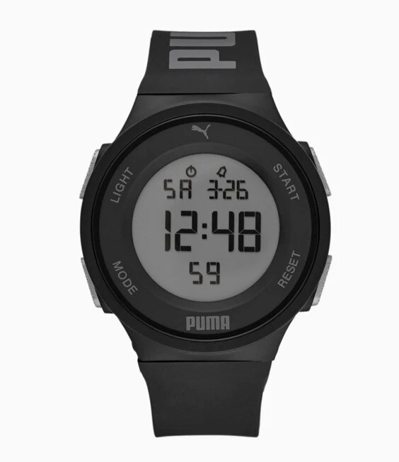 Puma 7 LCD 42mm Polyurethane Digital Sports Watch Black Grey