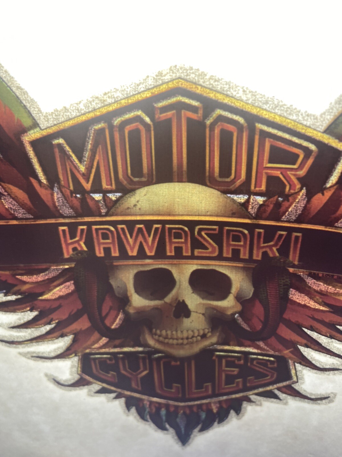 Kawasaki Motorcycles Skull Vintage Iron On Transfer R… Gem