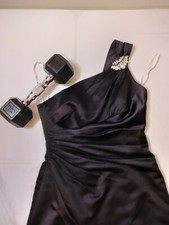 Davids Bridal Full length Formal Bridesmaid Dress  Black Sz 4 prom homecoming