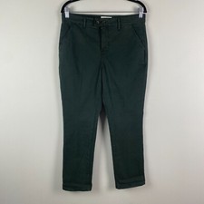 Frame Le Beau Straight Leg Chino Cropped Pants Washed Black Size 27