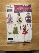 Simplicity Costume 4046 RR Pirate, Santa, Bo Peep, Witch, Fairy 14-20 uncut sew